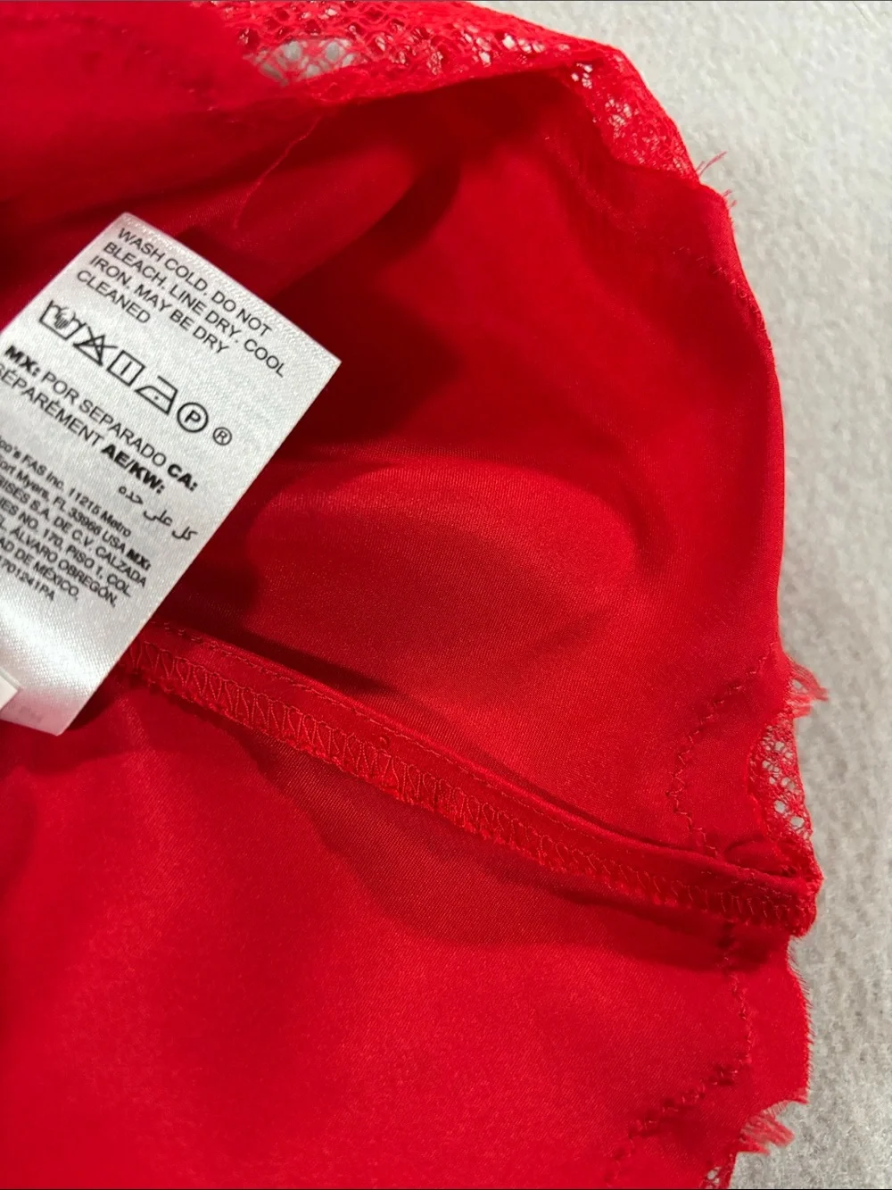 SOMA 100% Silk Red  Lace Chemise & Robe Set - Women's Intimates S